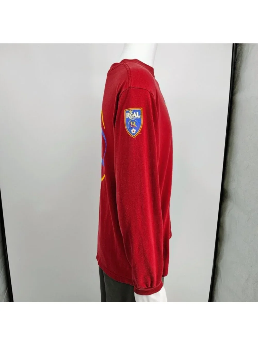 Adidas Real Salt Lake Logo Major League Soccer Red Long Sleeve Graphic Shirt (M)